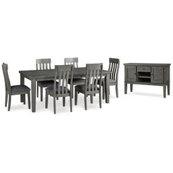 Hallanden Two-tone Gray Dining Table, 6 Chairs and Server (Online Special Price)