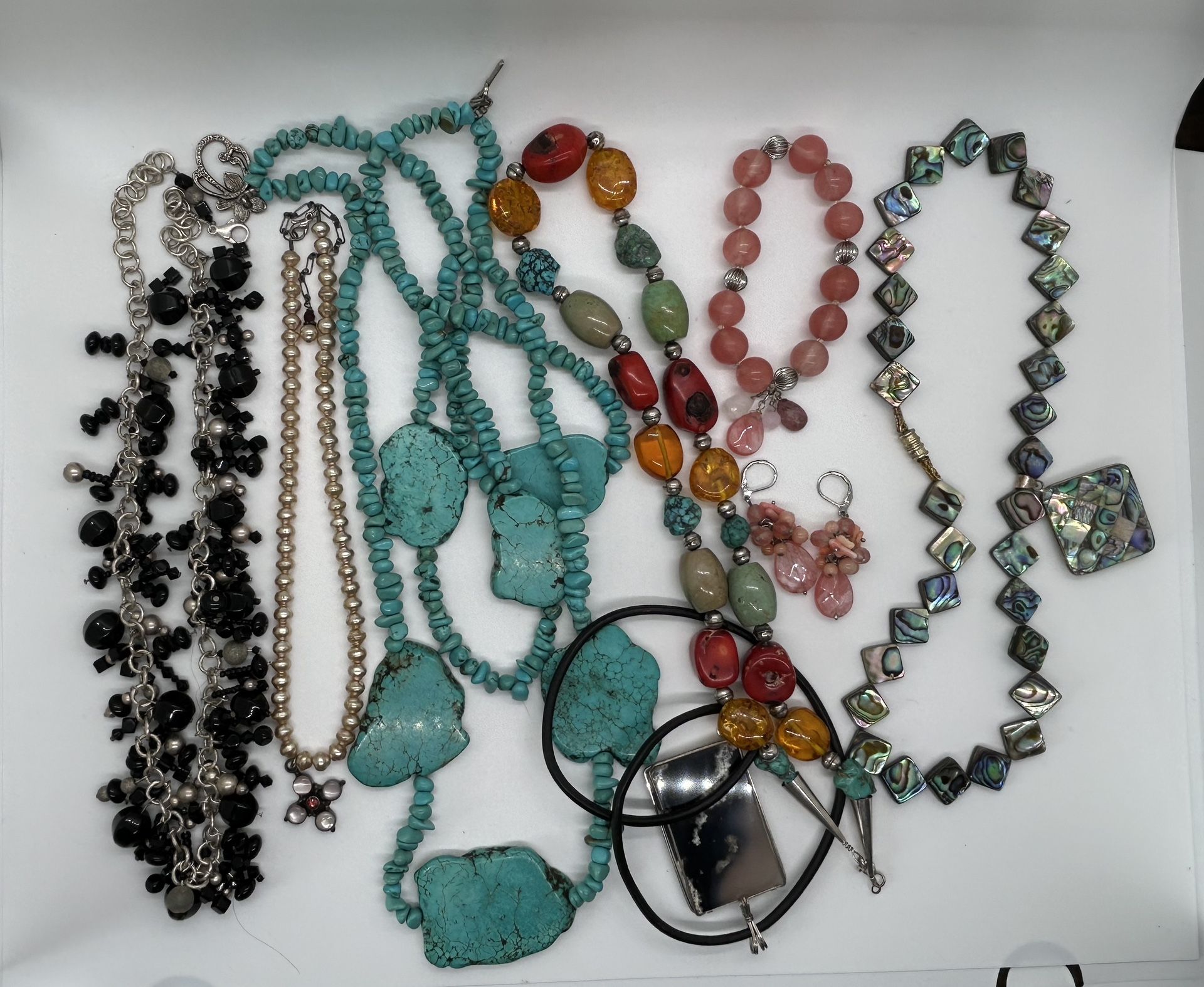 Silver And Stone Necklace Lot