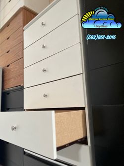 White five drawer dresser with rails new cajonera Comoda compressed