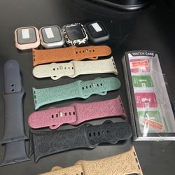 7 ~ Floral Engraved Apple Watch Wristbands & Face Covers 