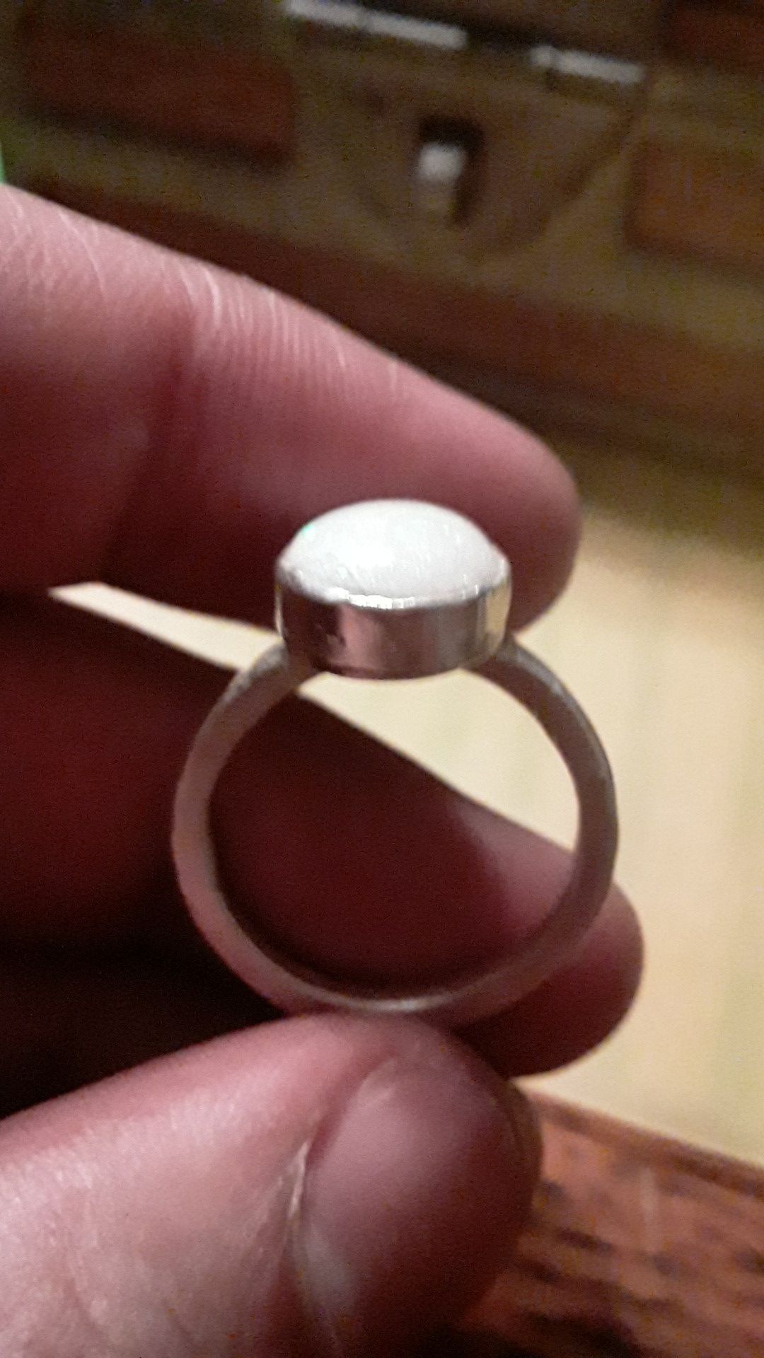 Opal ring. Fine silver