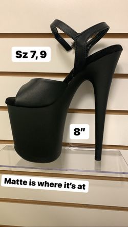 Pleaser 8” Black Matte Heels Platforms