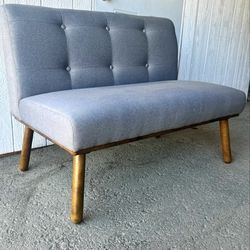 Upholstered Tufted Armless Loveseat, 40.5", Blue