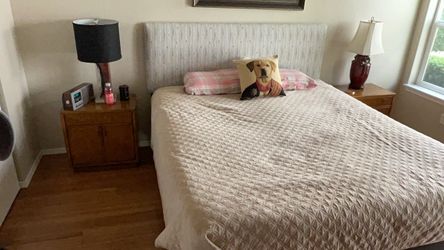 King size mattress, box springs, and headboard