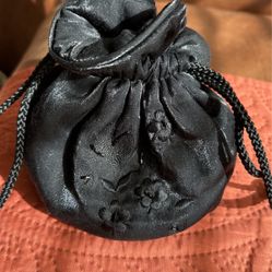 Black Shimmery drawstring pouch