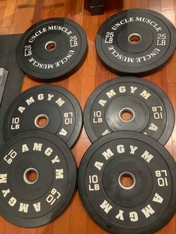 Set of Olympic rubber weights
