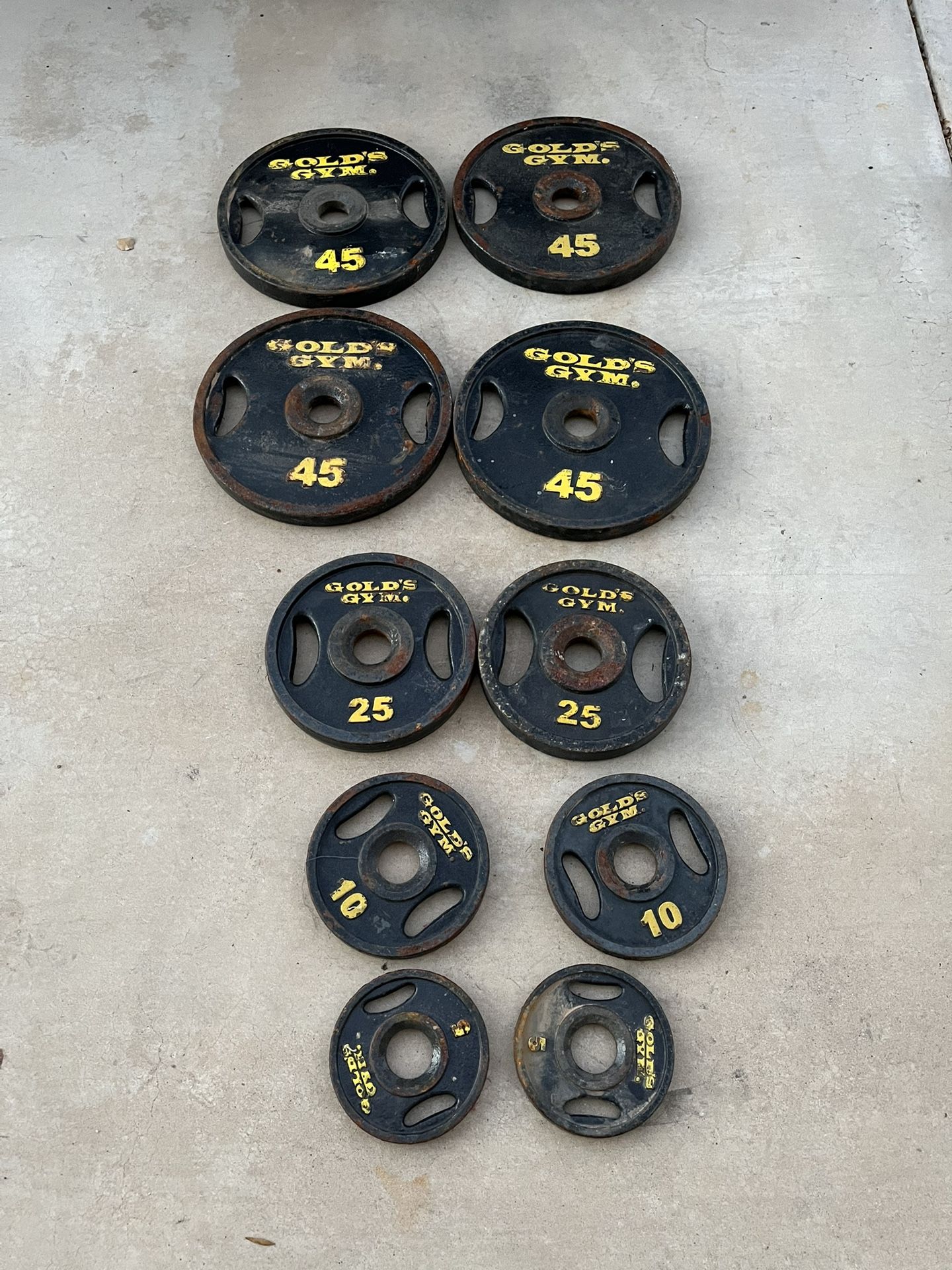 Golds Gym 260lb Olympic Weight Plate Set 5-45lbs