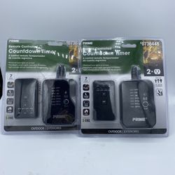 (2) PRIME Outdoor Electronic Timer with 2 Grounded Plugs and Remote Control