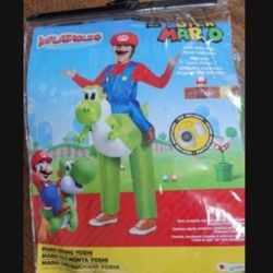 Mario Riding Yoshi Inflatable Child Costume