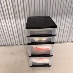Homz Plastic 4 Clear 4 Drawer Medium Home Storage Container Tower