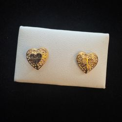 18k real saudi yellow gold Light Stud Earring