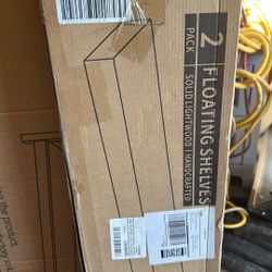 36” Solid Light wood Floating Shelves X2 Shelves 