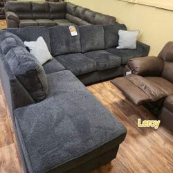 Altari Dark Gray 2 Piece Sectional Couch With Chaise