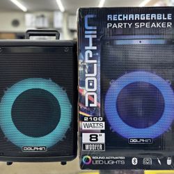 !!Last Minute Specials!! Dolphin 8”Rechargeable Bluetooth Speaker With Wired microphone 