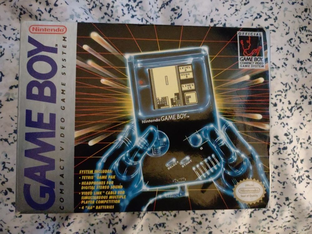 Original Gameboy In Box With Tetris, Link Cable, And Headphones (With gex Included!)
