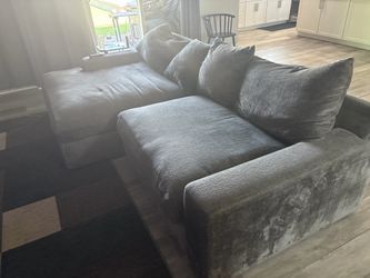 For Sale: Like-New Gray Sectional Couch – Built Like a Tank from Potato Barn!