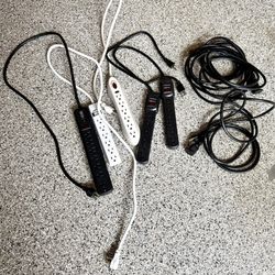 Surge Protector Multi-Outlet Plug Power Strip Extension Cord Bundle