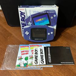 Indigo Purple Game Boy Advance Complete In Box