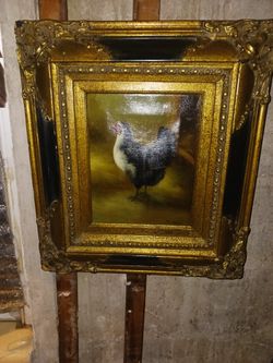 Oil On Canvas  ..artist  ROY ROBINSON  Deceased 1988  16 X16 Outter Measurements 