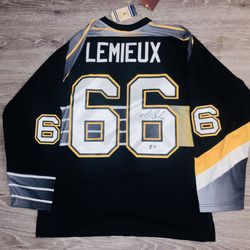 MARIO LEMIEUX SIGNED PITTSBURGH PENGUINS AUTHENTIC 1(contact info removed) M&N JERSEY BAS COA!