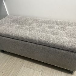Gray Storage Ottoman 