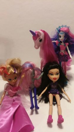 Colorful dolls and unicorn