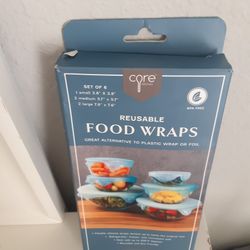 BRAND NEW REUSABLE FOOD WRAPS Set Of 6