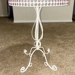 Adorable White Table with Purple Jewels