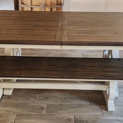 Large Dining Table and Bench