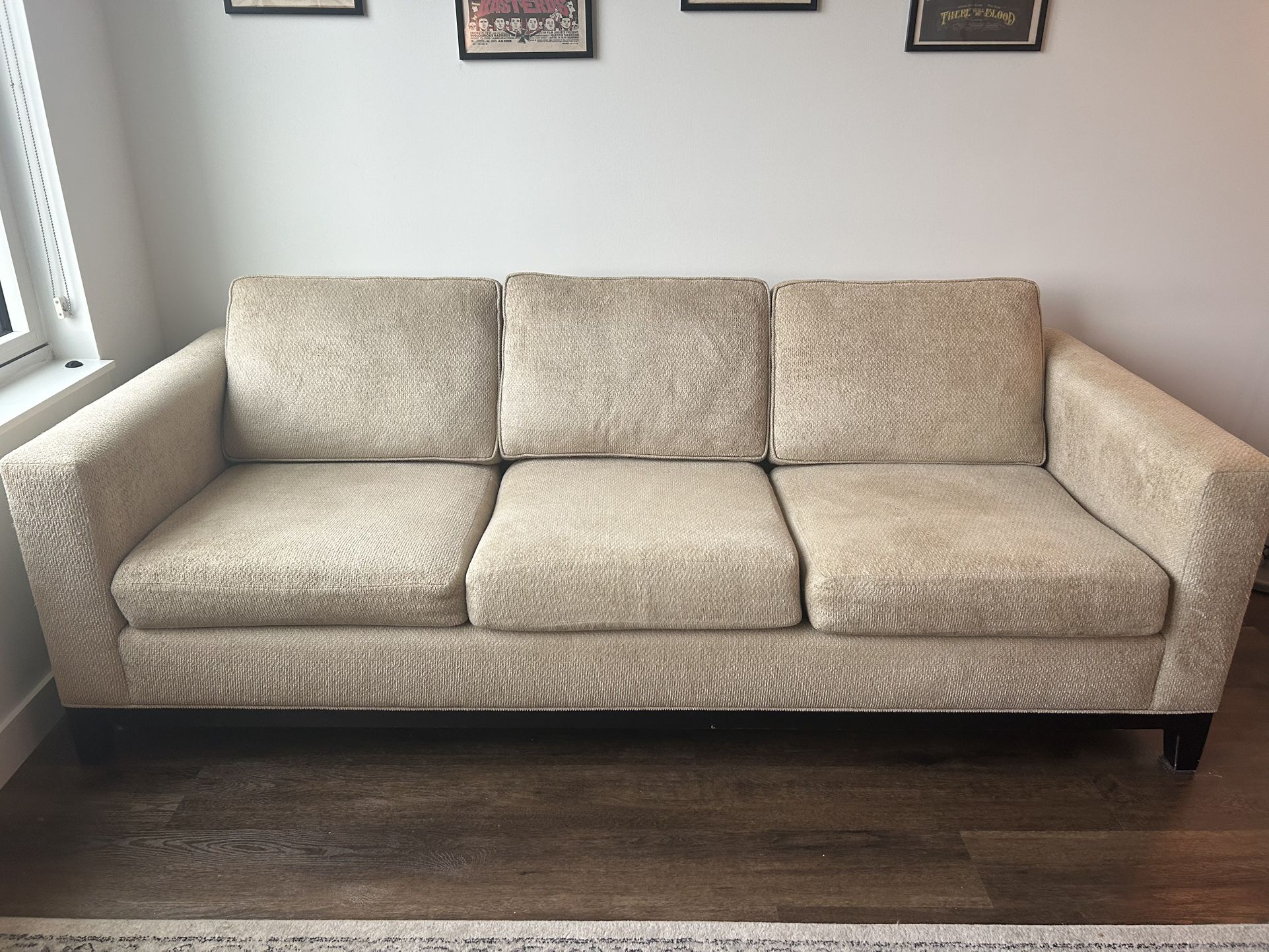 3 Seat Couch/ Sofa, Crate And Barrel Barrett 1 3 Seat Track sofa, 91 Inch