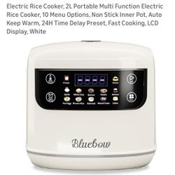 Electric Rice Cooker, 2L Portable Multi Function Electric Rice Cooker, 10 Menu Options, Non Stick Inner Pot, Auto Keep Warm, 24H Time Delay Preset, Fa