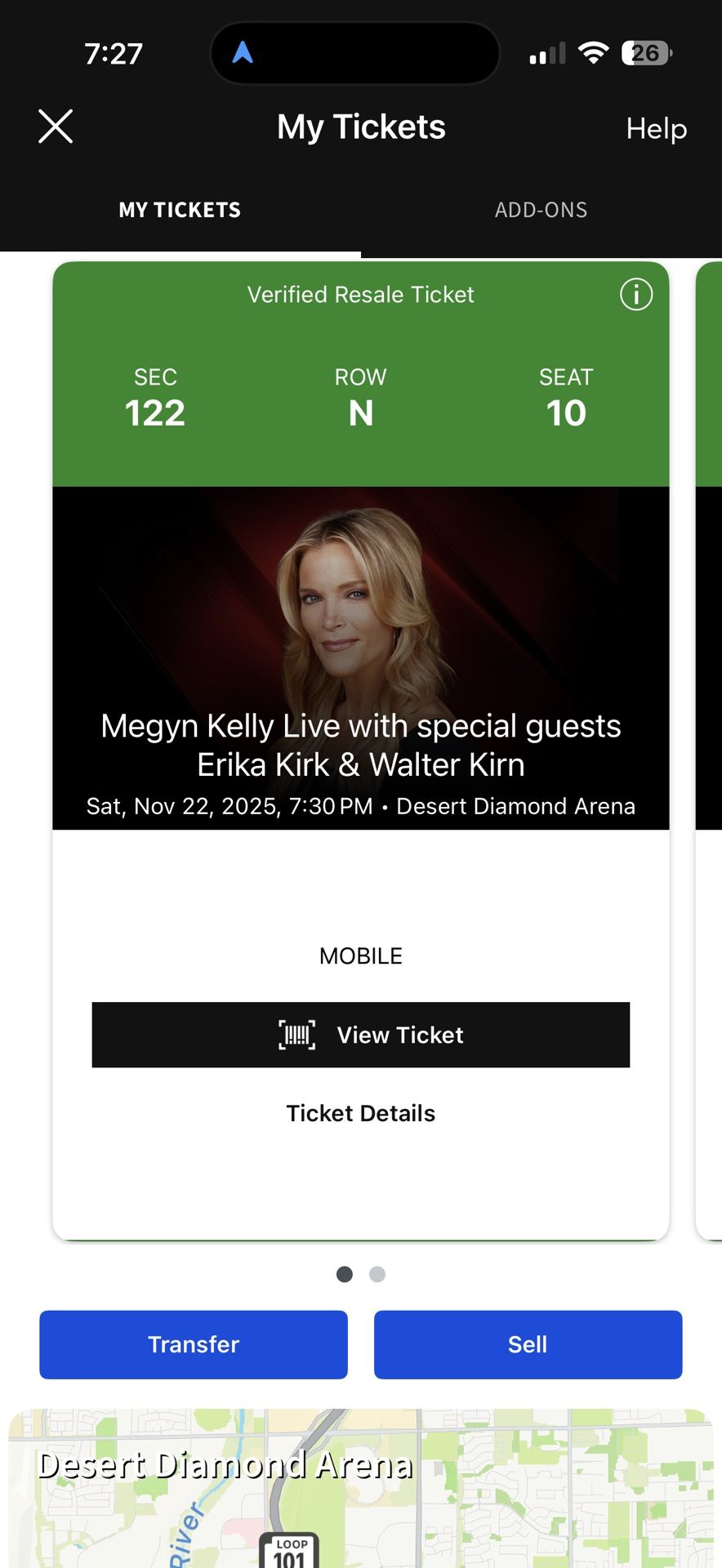 Megyn Kelly/Erika Kirk 11/22 7:30 Pm