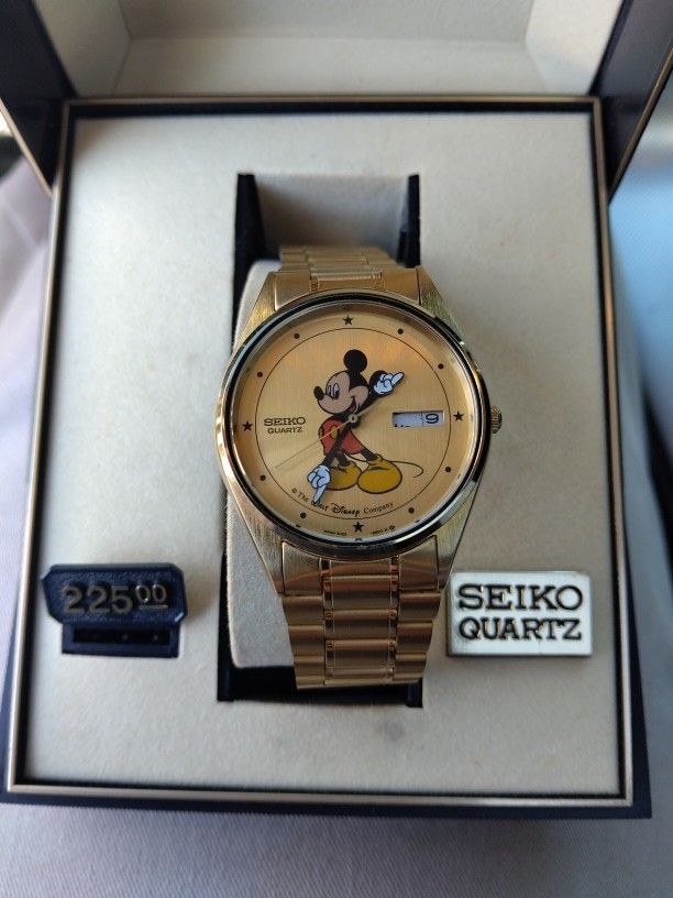 Vintage Mickey Mouse Sunburst Dial Watch