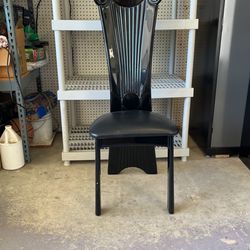 Antique Black Dining Set with Glass Dining Table