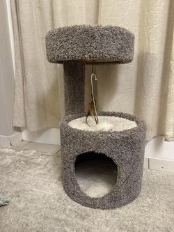 Like New 37-inch Real Carpet Cat Tree with Condo