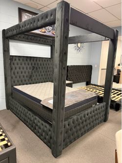 Black Velvet Queen Bed Frame
