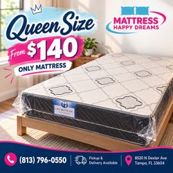 Queen Size Mattress 10” Inches Thick ✨New From Factory Excellent Comfort Also Available: Twin, Full And King Same Day Delivery 🚚