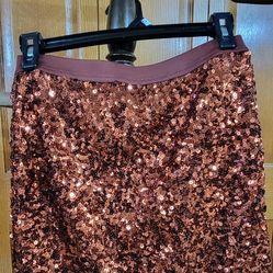 Womens Blingy Brown Skirt Size M