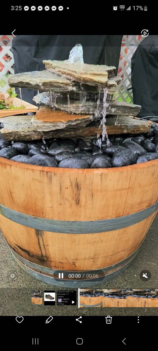 Fountain - Wine Barrel - Flagstone