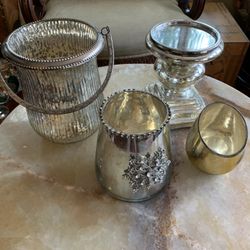 Mercury  Glass Candle Holder