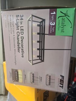 34" led decorative 5-light chandelier