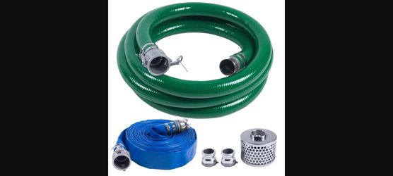 2" Discharge Hose Pump Kit - 65' Blue Discharge + 20' Green Suction + Strainer