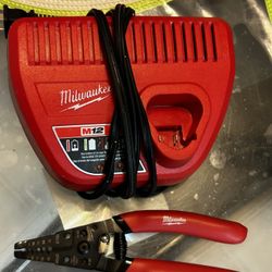MILWAKEE M12  Charger And Crimper Pliers.  $25. Firm Price 