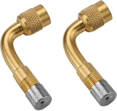 90 Degree Tyre Valve Extension Adaptor for Car Motorcycle Bike Scooter 2 Pack Universal Extenders