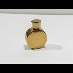 Vintage Mid Century Miniature or Purse Size Glass Perfume Bottle Incase in Brass. Cute little gold bottle can be for your miniature collection or for 