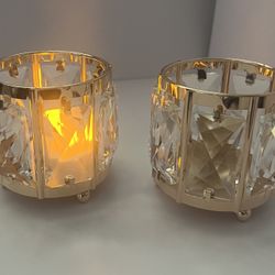 6pcs Tabletop Tealight Crystal Candle Holders