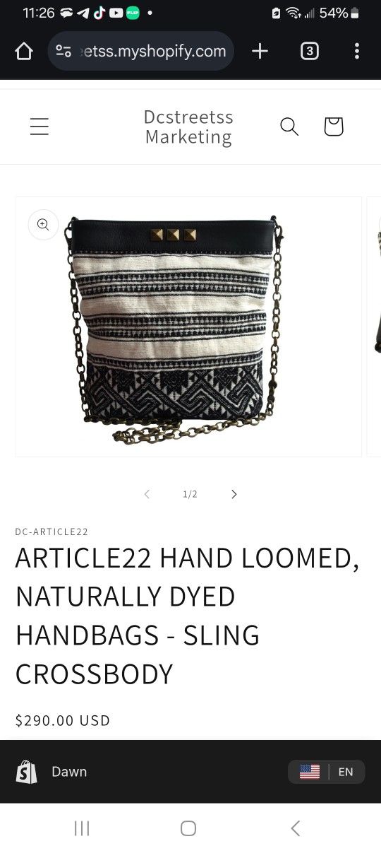Article22 Hand Loomed, Naturally Dyed Handbags- Slinged Crossbody