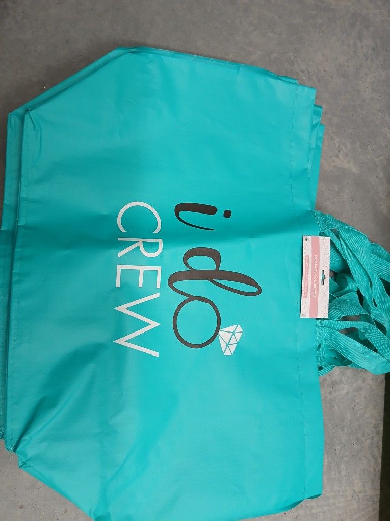 7 Bridesmaid Plastic Tote Bags