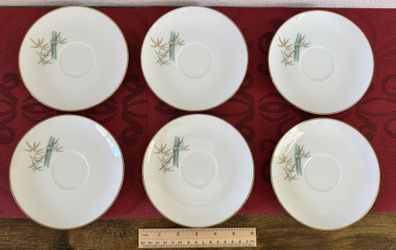 Vintage Noritake Oriental #6341 Bamboo Small Plates / Saucers – Set of 6