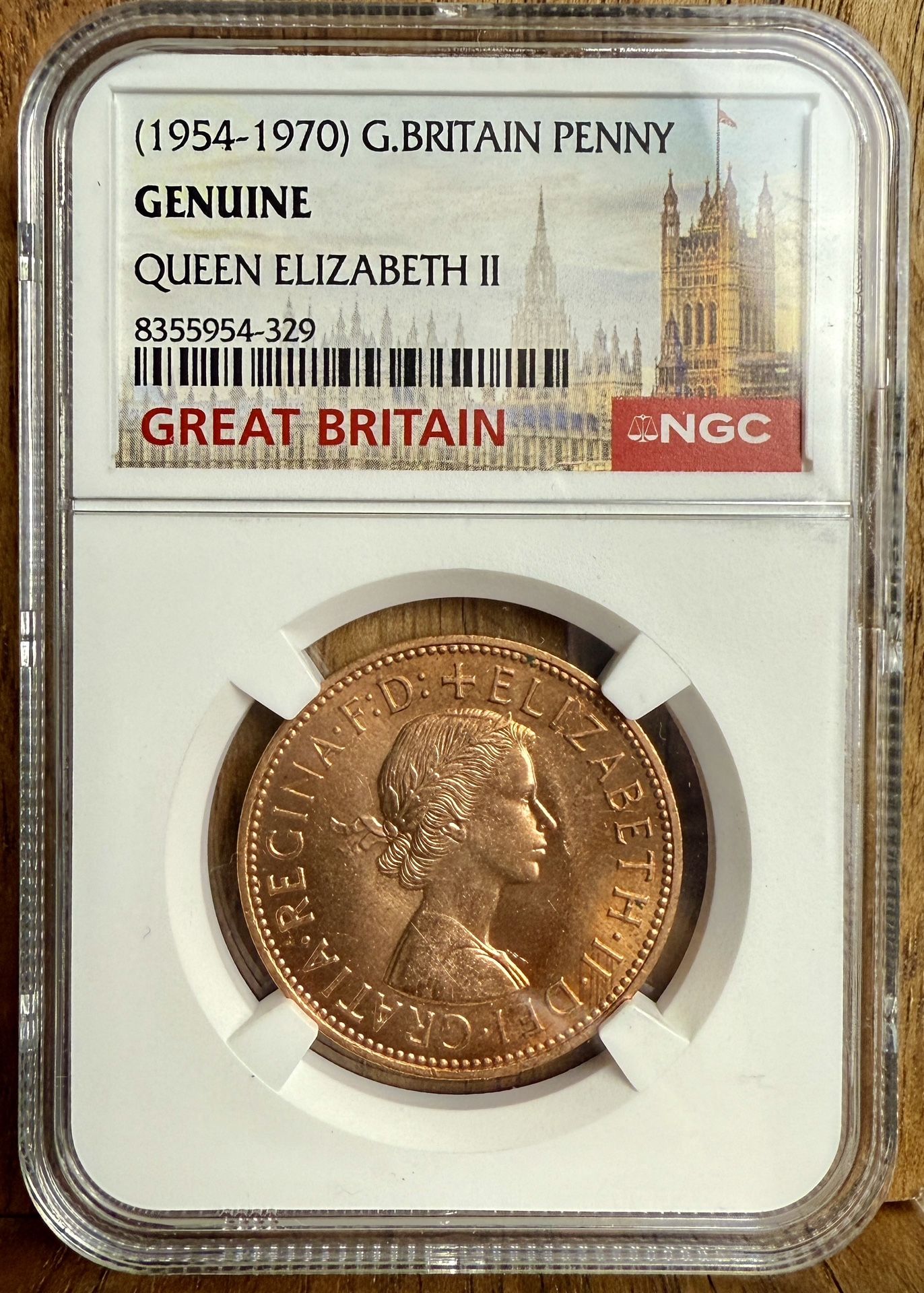 1962 Great Britain Queen Elizabeth II Penny NGC Genuine